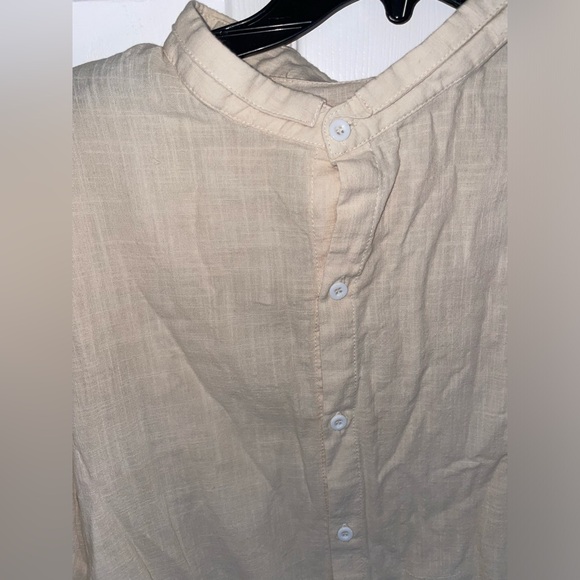 Makkrom Men Linen Button Down Long Sleeve Cotton Shirt - Picture 5 of 5